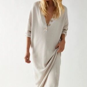 Free People Hailee Sweater MIDI Dress in cream